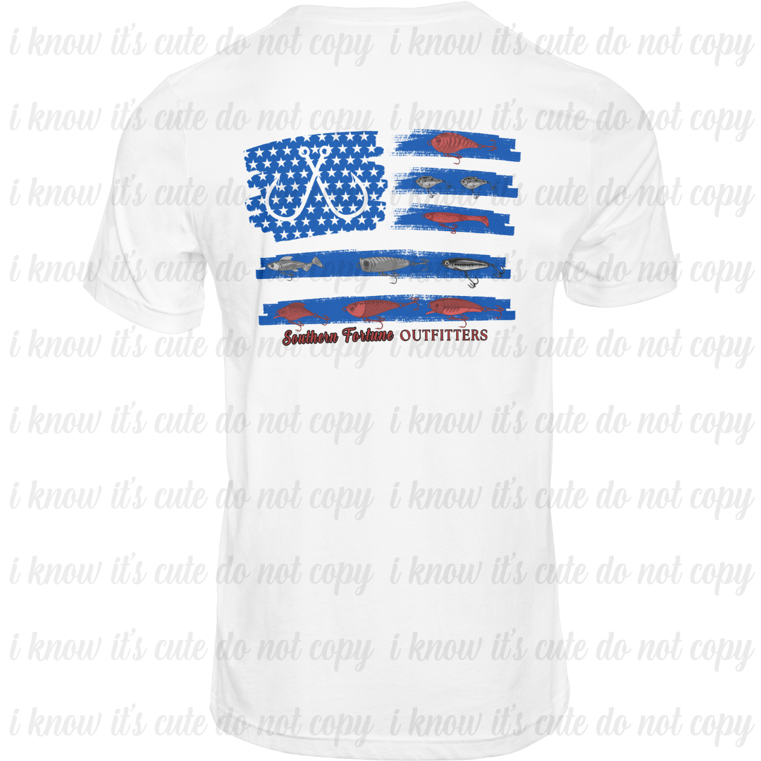 American Flag Fishing Lure Dri-Fit T-Shirt