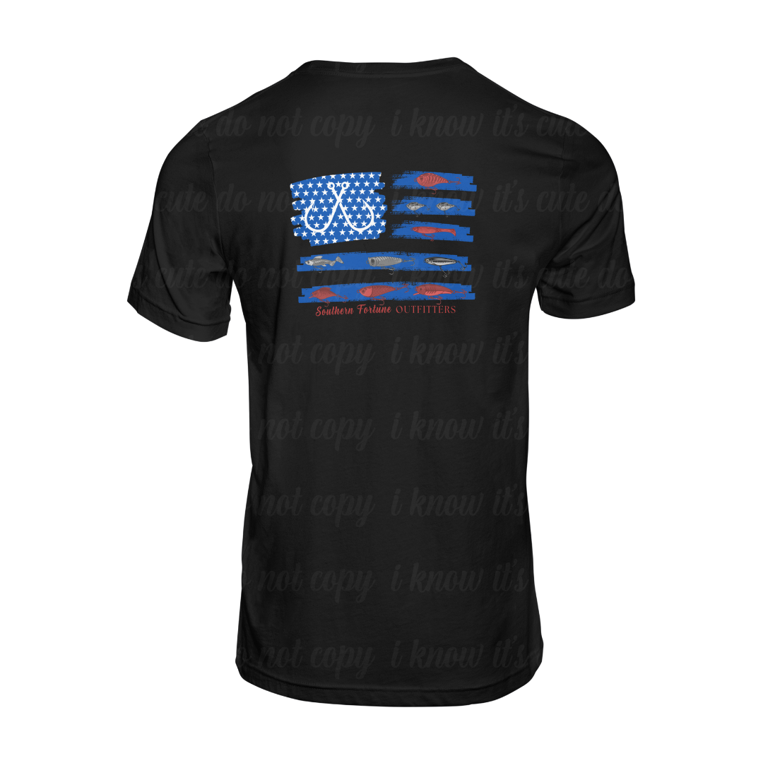 American Flag Fishing Lure Dri-Fit T-Shirt