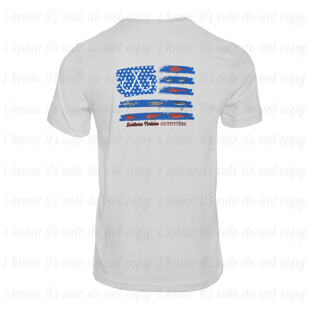 American Flag Fishing Lure Dri-Fit T-Shirt