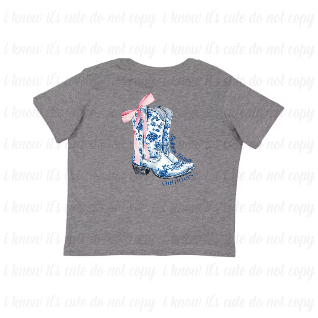 Kids Floral Boots T-Shirt