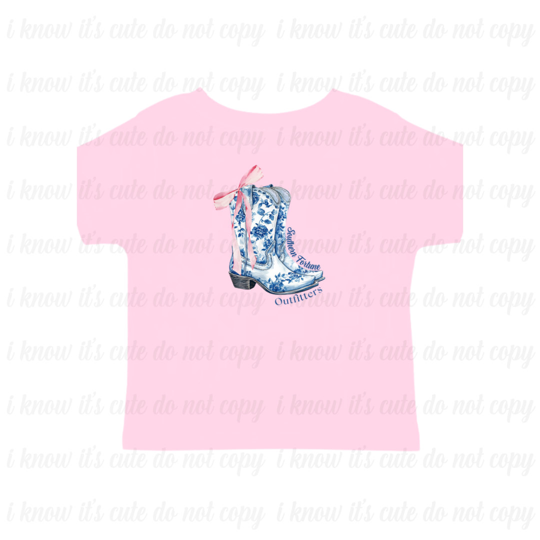 Kids Floral Boots T-Shirt