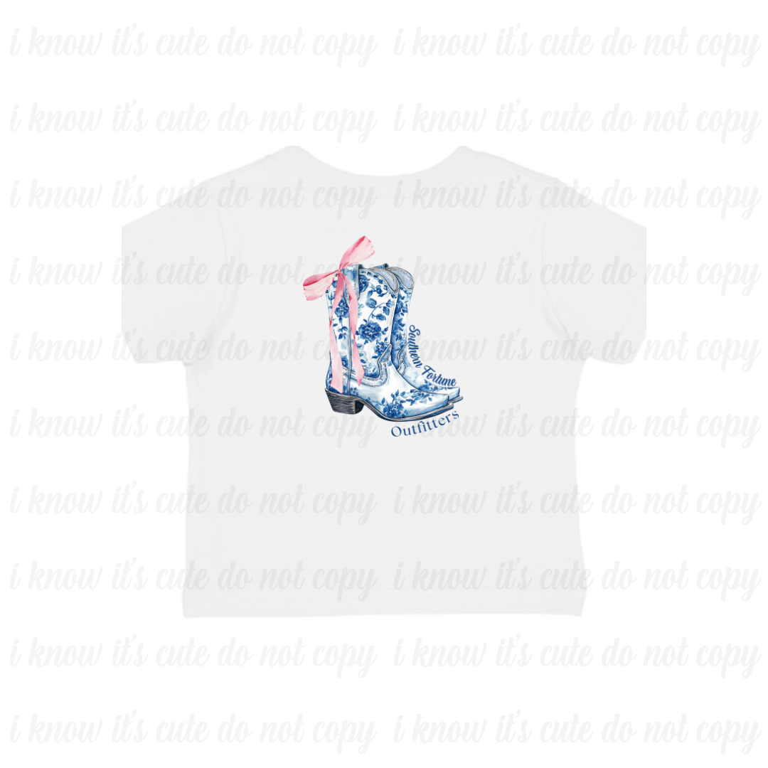 Kids Floral Boots T-Shirt