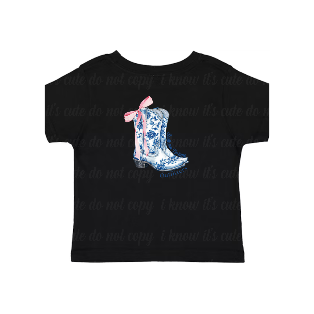 Kids Floral Boots T-Shirt